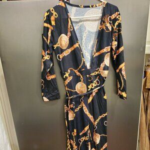Deep V-Neck Jumpsuit size Medium